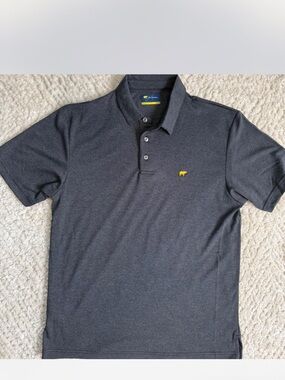 Jack Nicklaus Men's Dark Gray Polo Shirt with Yellow Logo